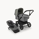 Bugaboo Donkey 5 Mono 2-in-1 stroller black base, grey mélange fabrics, forest green sun canopy