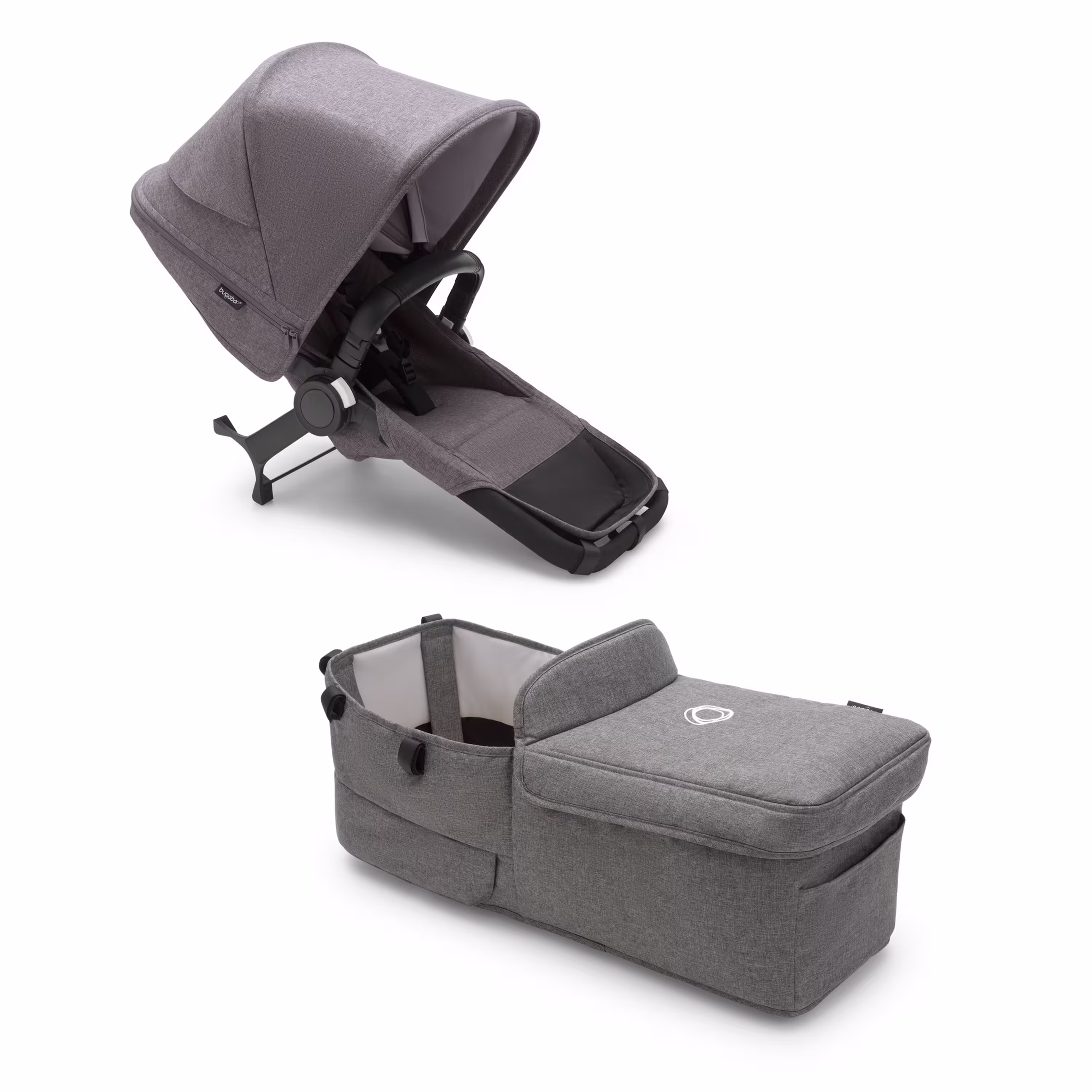 Refurbished Bugaboo Donkey 5 Twin extension set complete GREY MÉLANGE-GREY MÉLANGE - Main Modal Image Slide 1 of 1