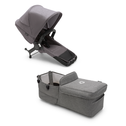PP Bugaboo Donkey 5 Twin extension set complete GREY MÉLANGE-GREY MÉLANGE - view 1