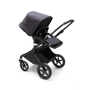 Bugaboo Fox 3 seat stroller with black frame, mineral black fabrics, and mineral black sun canopy. - Thumbnail Slide 13 of 15