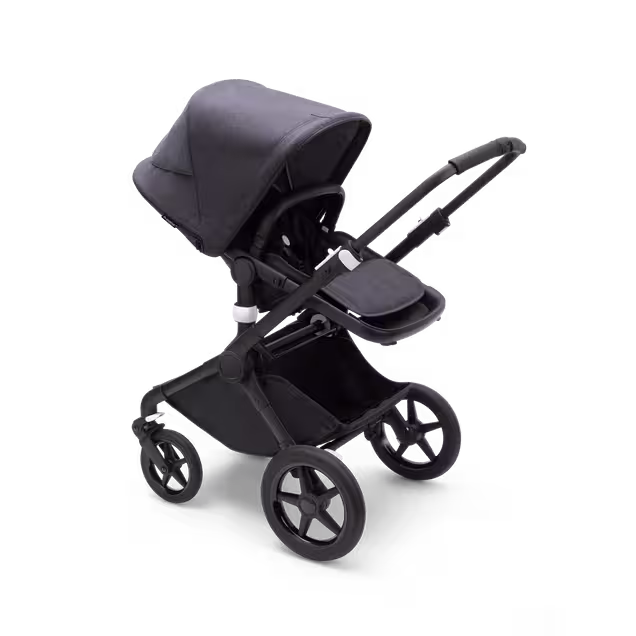 Bugaboo Fox 3 bassinet and seat stroller black base, mineral washed black fabrics, mineral washed black sun canopy - Main Image Slide 13 of 15
