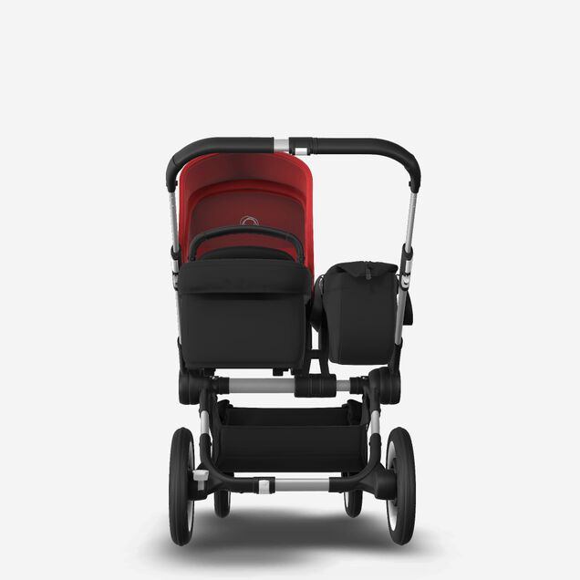 Bugaboo Donkey 3 Mono seat and bassinet stroller red sun canopy, black fabrics, aluminium base - Main Image Slide 3 of 10