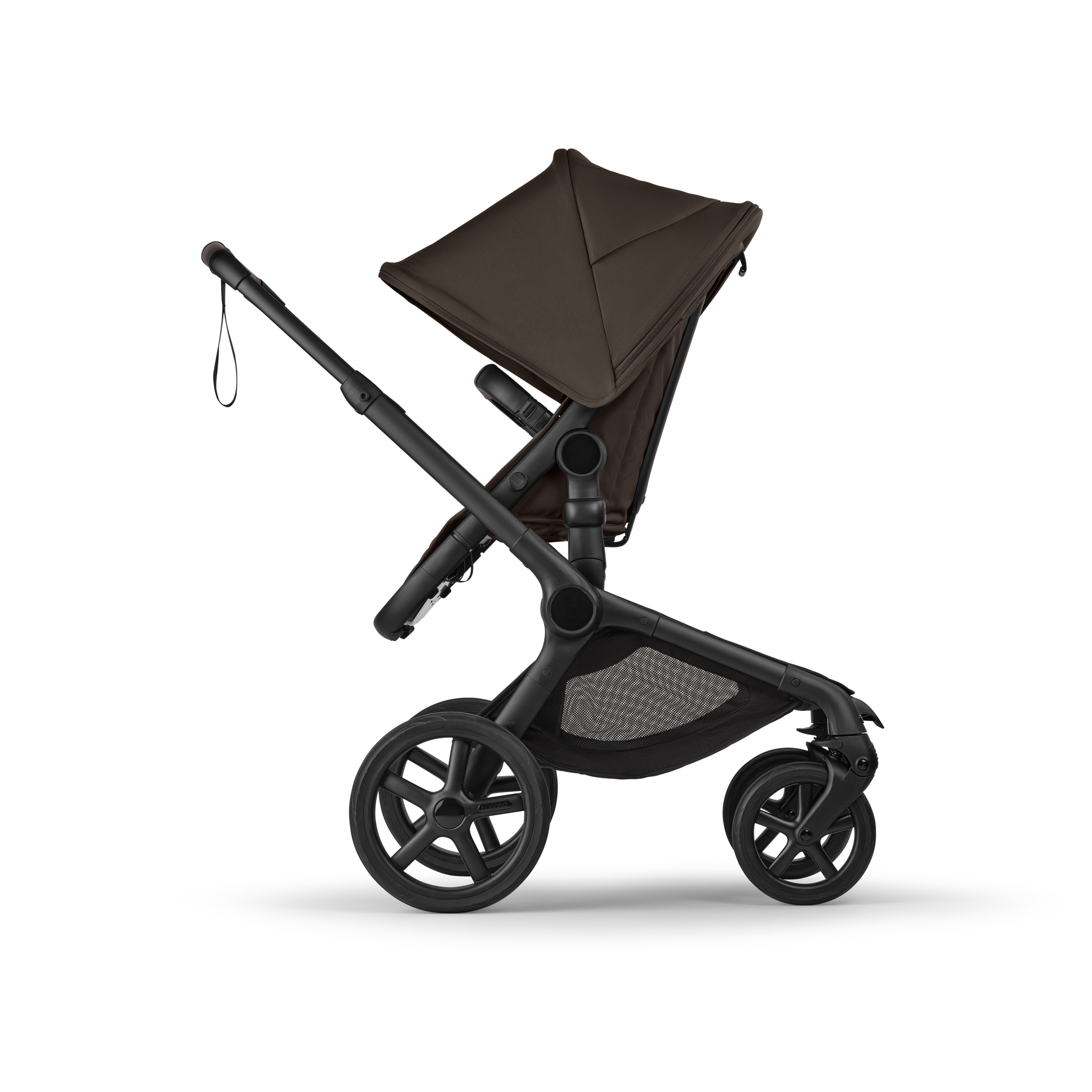 Bugaboo Fox 5 Renew 2-in-1 stroller black base, cocoa brown fabrics, cocoa brown sun canopy - Thumbnail Slide 3 of 12
