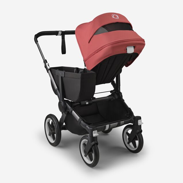 Bugaboo Donkey 5 Mono 2-in-1 stroller graphite base, midnight black fabrics, sunrise red sun canopy - Main Image Slide 4 of 12