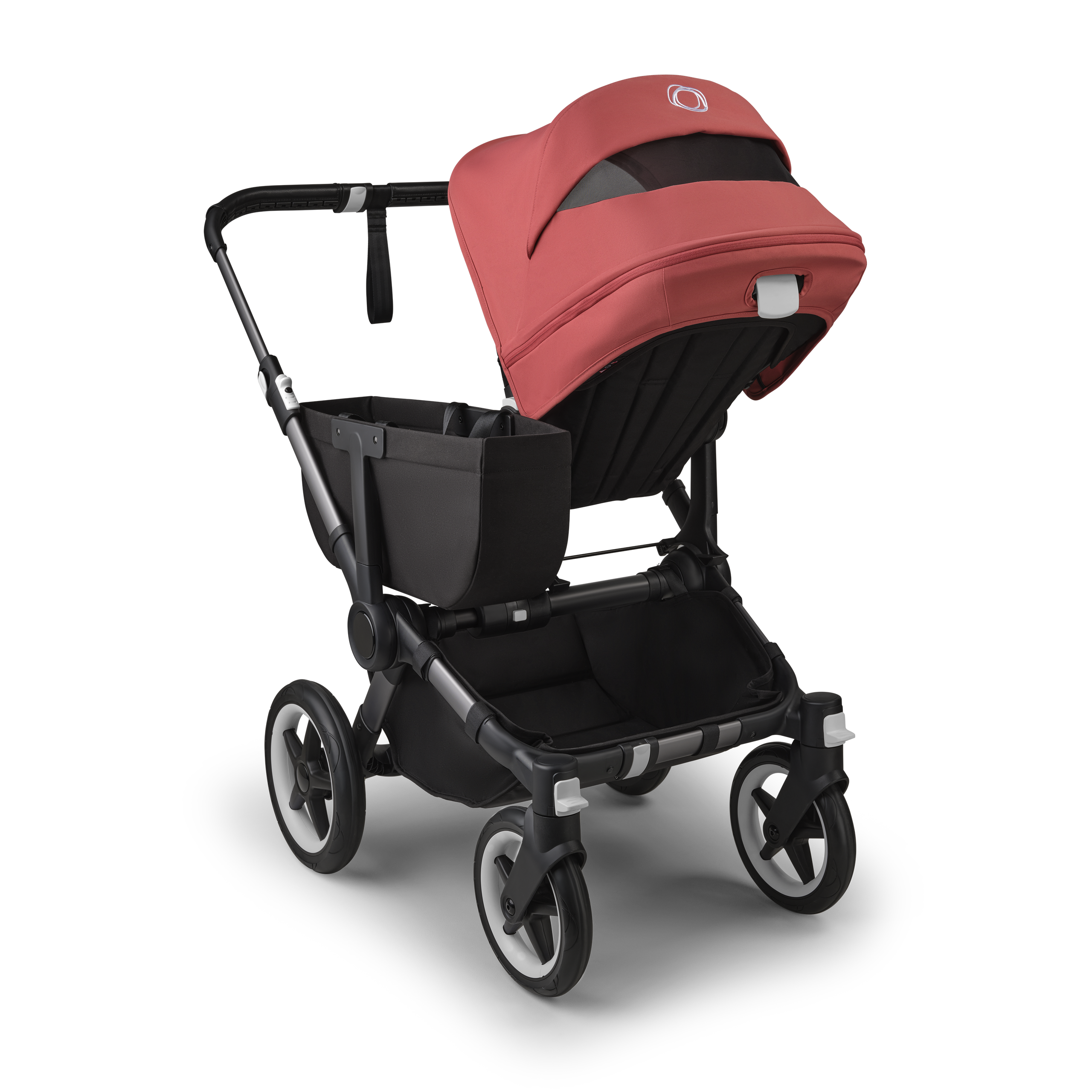 Bugaboo Donkey 5 Mono 2-in-1 stroller graphite base, midnight black fabrics, sunrise red sun canopy - Thumbnail Slide 4 of 11