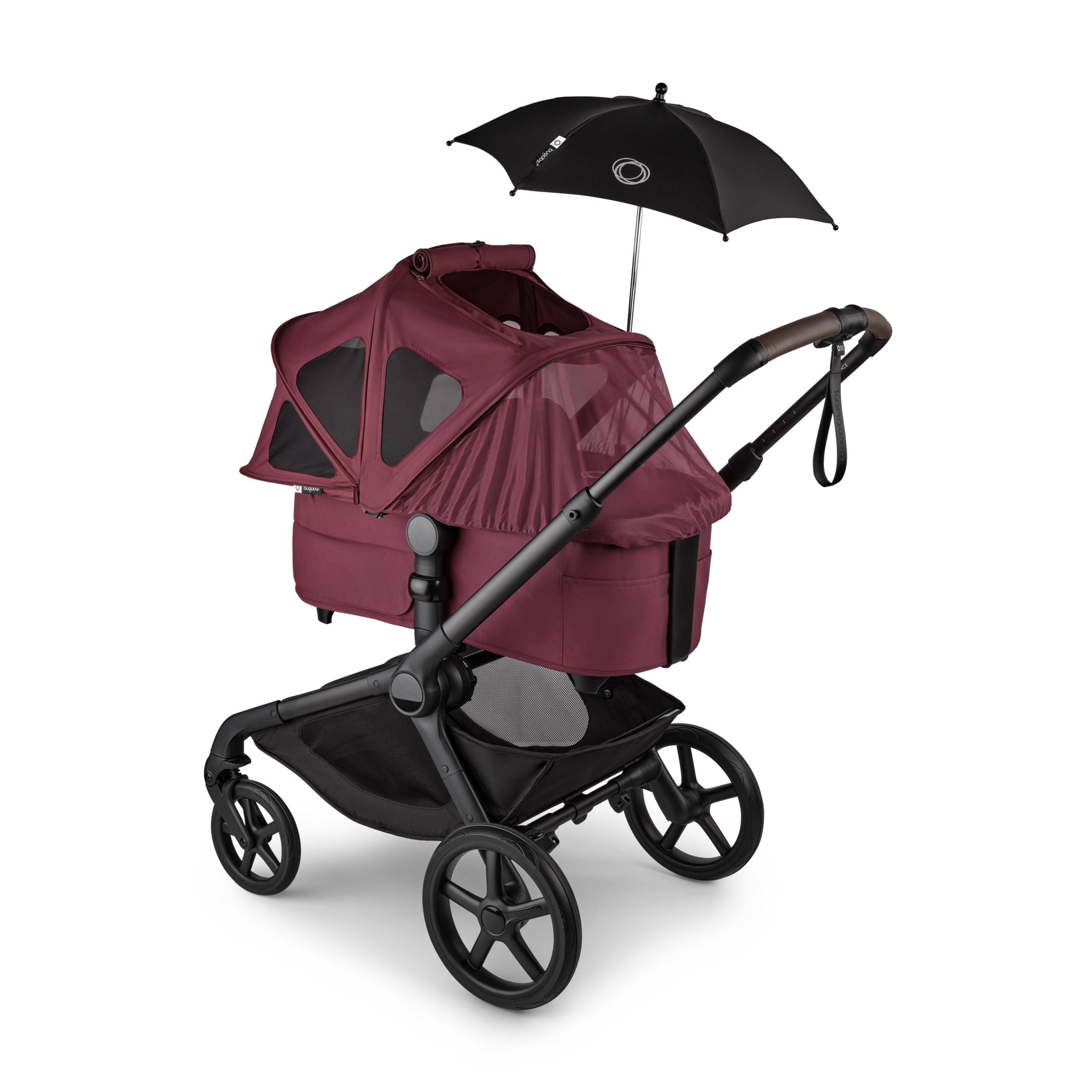 Bugaboo Kangaroo 2-in-1 pram black base, moon grey fabrics, moon grey sun canopy - Thumbnail Slide 17 of 18