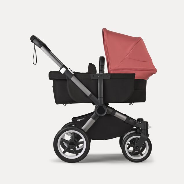 Bugaboo Donkey 5 Mono 2-in-1 stroller graphite base, midnight black fabrics, sunrise red sun canopy - Main Image Slide 3 of 12