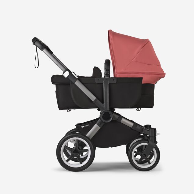 Bugaboo Donkey 5 Mono 2-in-1 stroller graphite base, midnight black fabrics, sunrise red sun canopy - Main Image Slide 3 of 12
