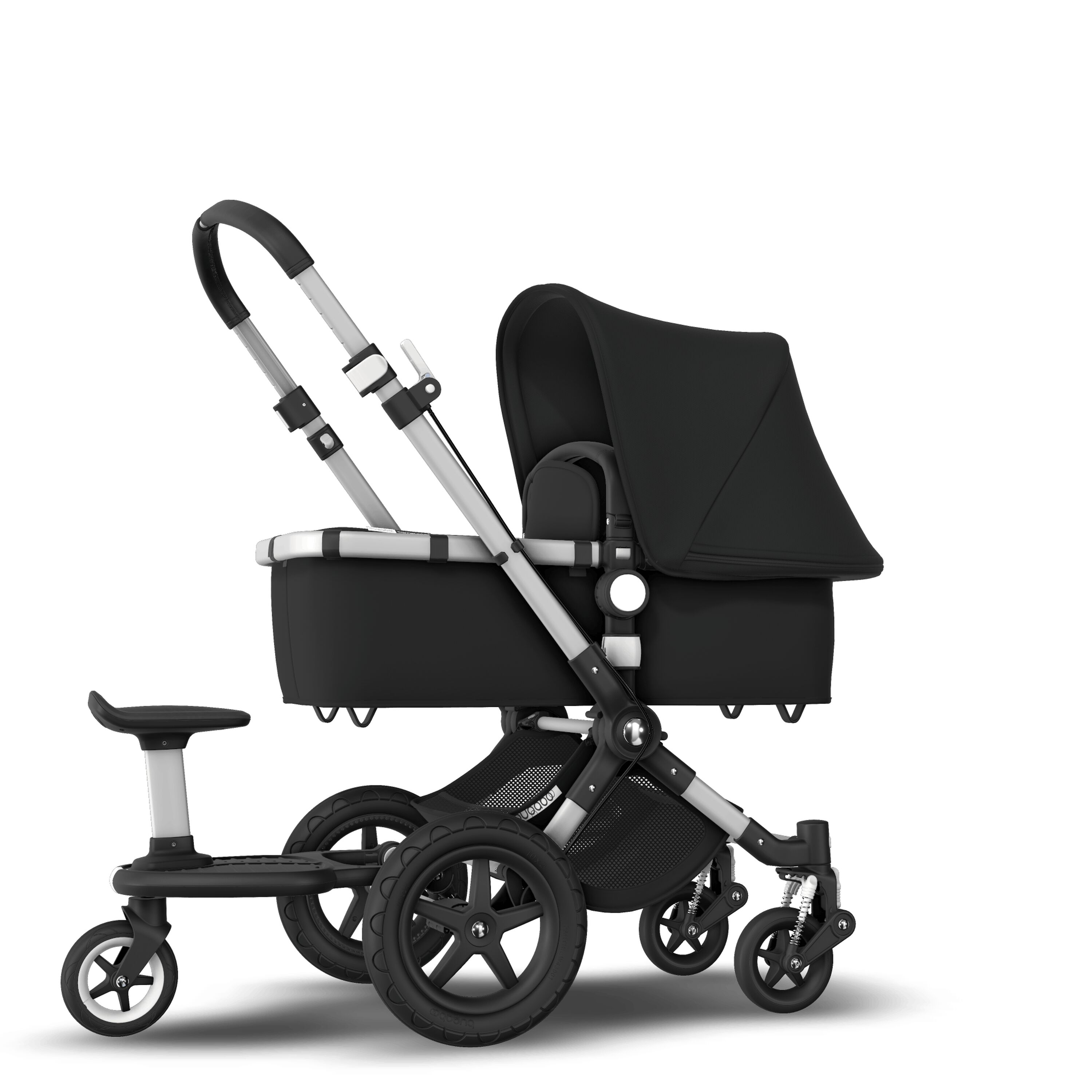 En la cabeza de Absorber compartir Bugaboo Cameleon 3 Plus Sit and stand stroller Black sun canopy, black  fabrics, aluminum chassis | Bugaboo