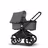 Fox 2 Seat and Bassinet Stroller Grey Melange sun canopy, Grey Melange style set, Black chassis - Thumbnail Slide 2 of 6
