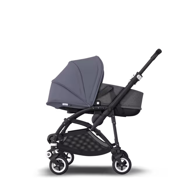 Bugaboo Bee 5 seat and bassinet stroller steel blue sun canopy, grey melange fabrics, black base - Main Image Slide 1 of 6