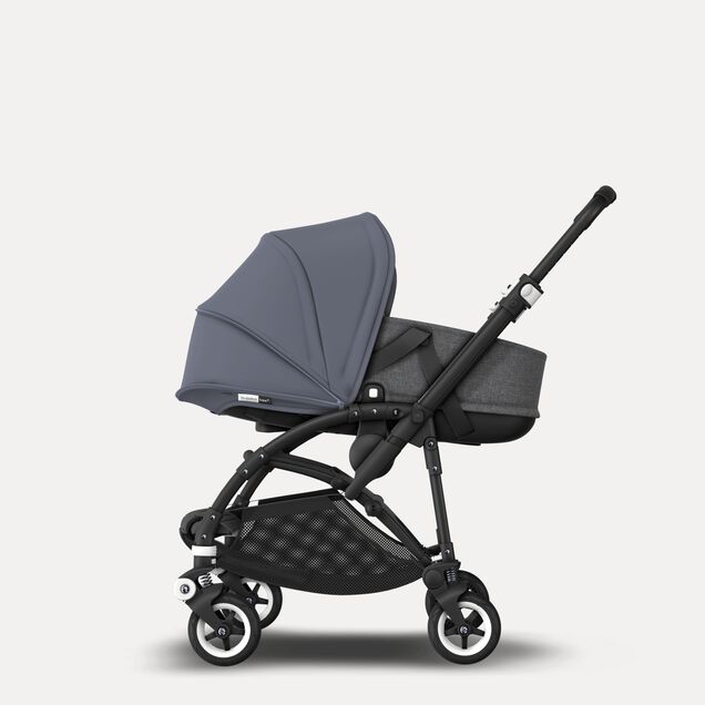Bugaboo Bee 5 seat and bassinet stroller steel blue sun canopy, grey melange fabrics, black base - Main Image Slide 1 of 6