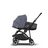 Bugaboo Bee 5 seat and bassinet stroller steel blue sun canopy, grey melange fabrics, black base - Thumbnail Slide 1 of 6