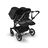 Bugaboo Donkey 5 twin stroller graphite base, grey mélange fabrics, midnight black sun canopy - Thumbnail Slide 4 of 12