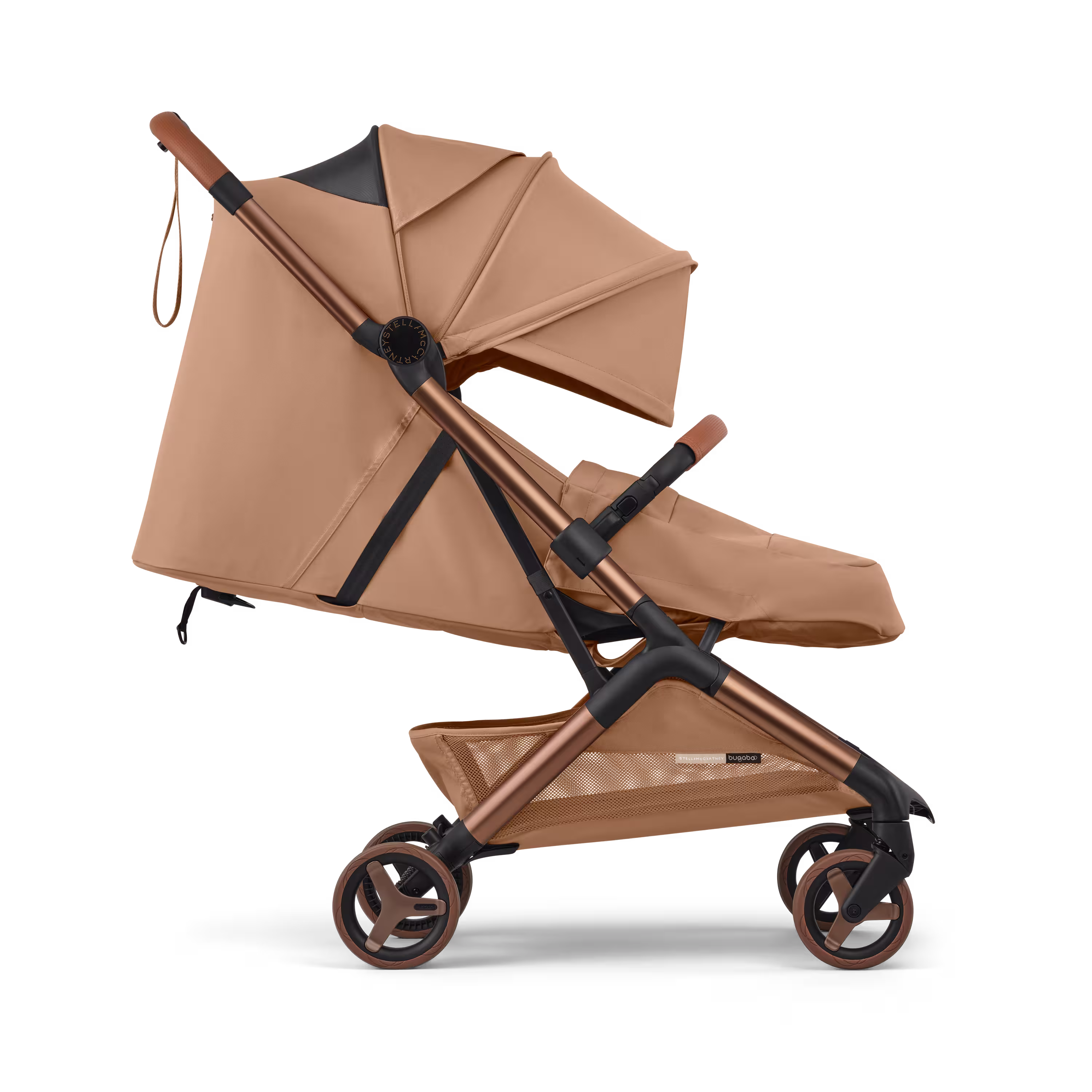 Bugaboo x Stella McCartney Butterfly 2 Plus travel stroller tobacco brown base, tobacco brown fabrics, tobacco brown sun canopy - Main Modal Image Slide 6 of 12