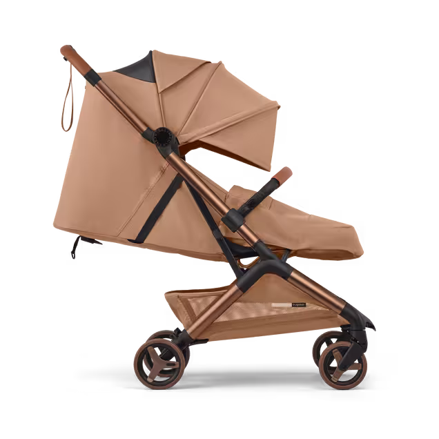 Bugaboo x Stella McCartney Butterfly 2 Plus travel stroller tobacco brown base, tobacco brown fabrics, tobacco brown sun canopy - Main Image Slide 6 of 12