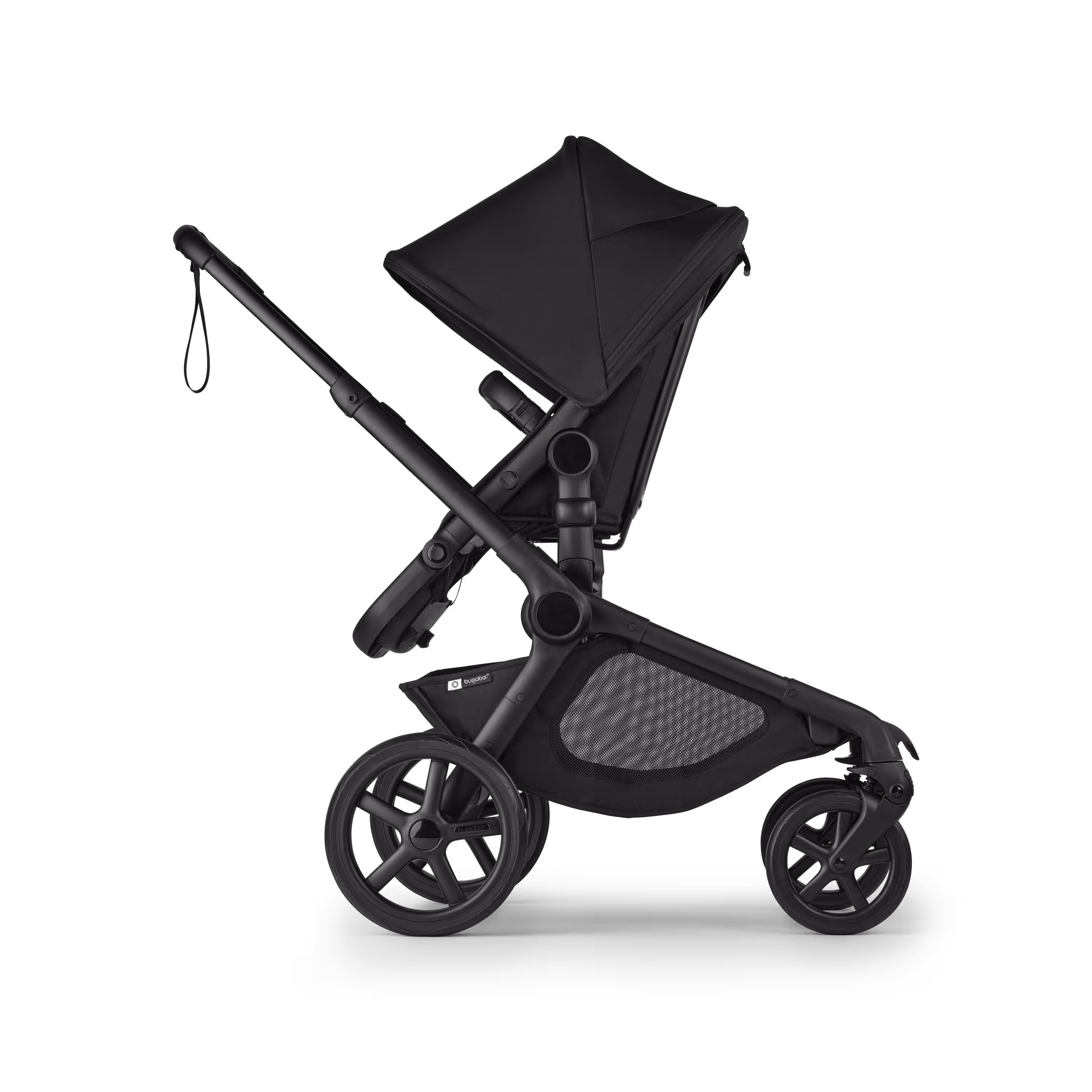 Bugaboo Kangaroo seat-only stroller black base, midnight black fabrics, midnight black sun canopy - Main Modal Image Slide 2 of 11
