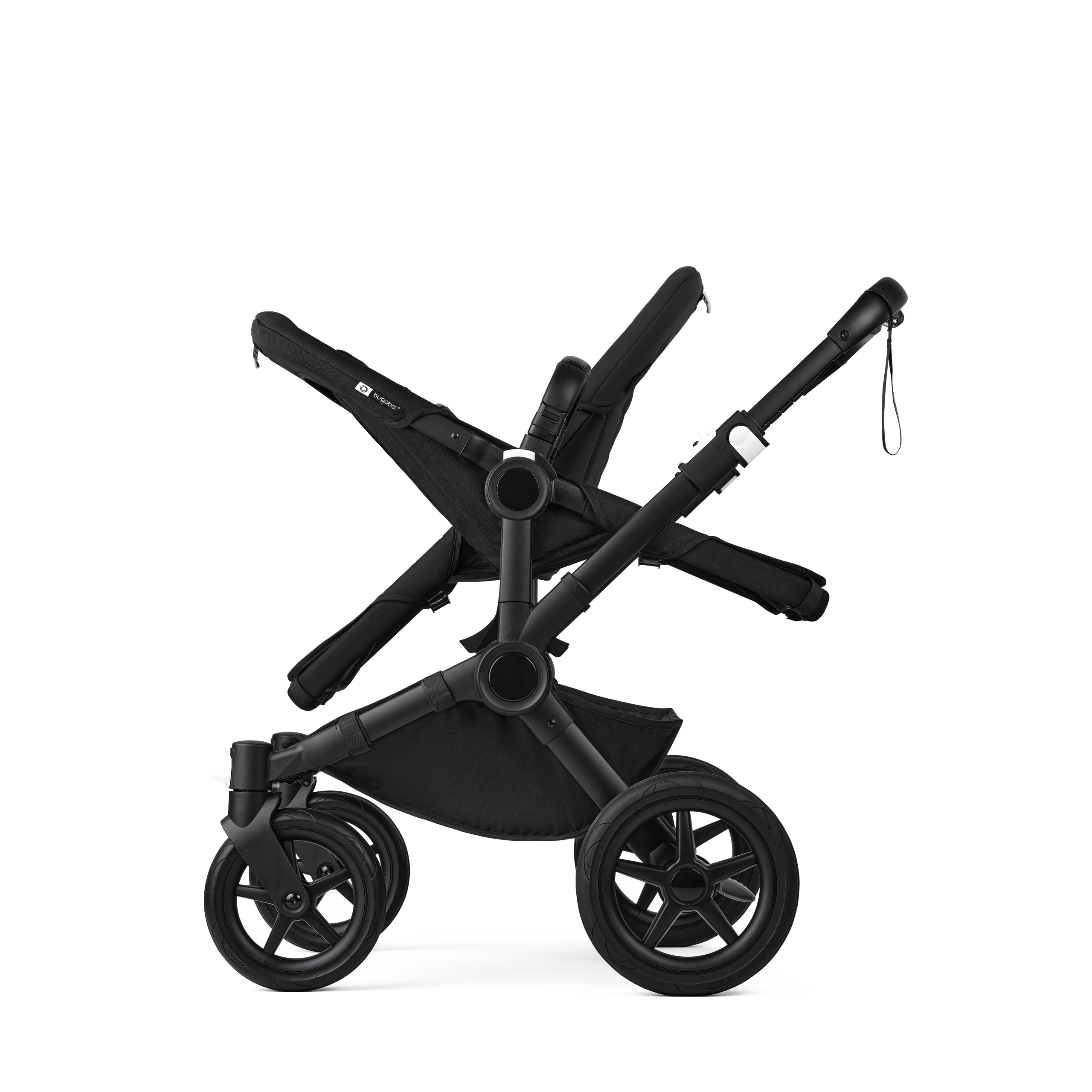 Bugaboo Donkey 5 Duo double stroller black base, forest green fabrics, forest green sun canopy - Thumbnail Slide 8 of 11