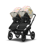 Bugaboo Donkey 5 Twin bassinet and seat stroller black base, midnight black fabrics, art of discovery white sun canopy - Thumbnail Slide 12 of 15