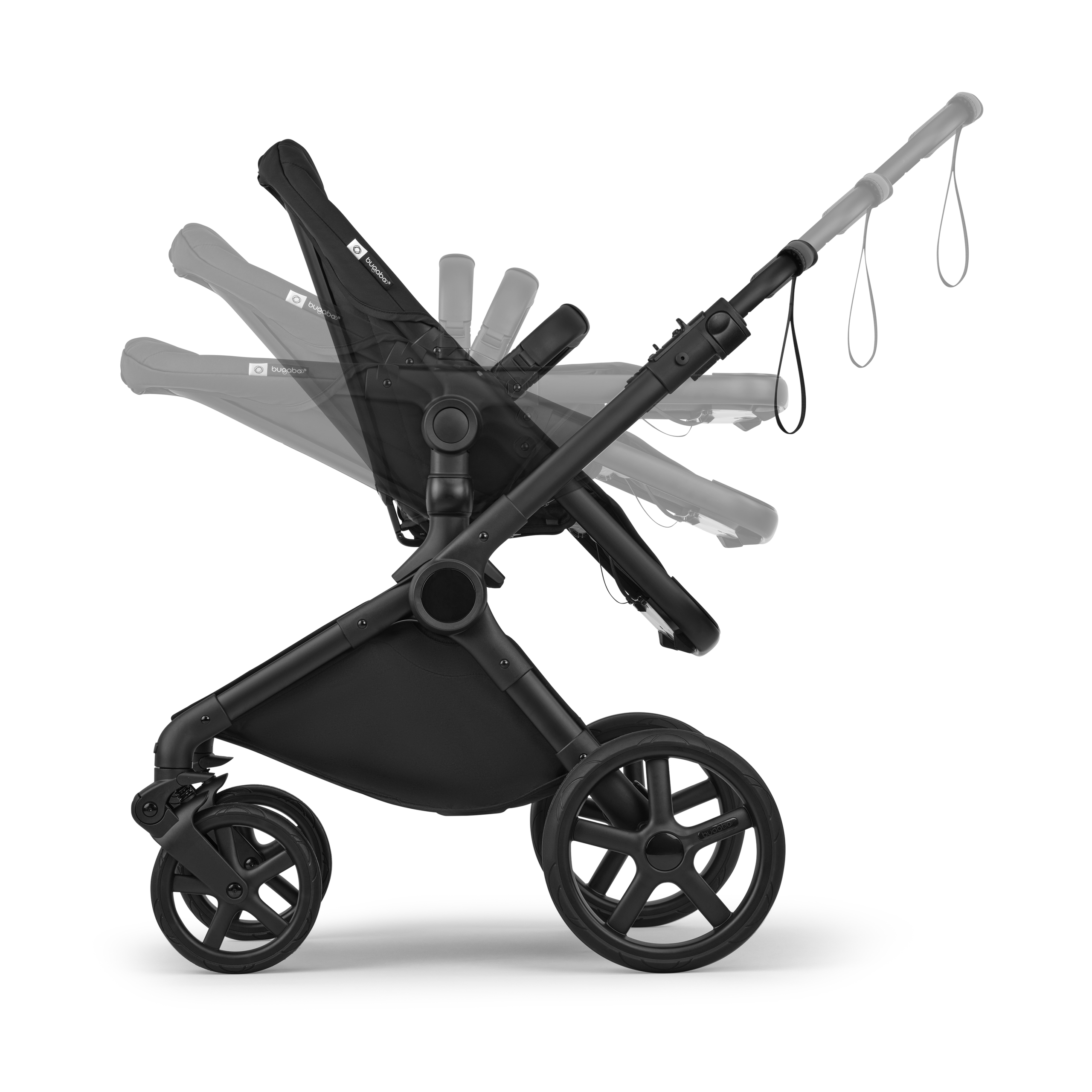 Bugaboo Cub 2-in-1 pushchair black base, forest green fabrics, forest green sun canopy - Thumbnail Slide 9 of 12