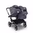 Bugaboo Donkey 5 Duo double stroller graphite base, stormy blue fabrics, stormy blue sun canopy - Thumbnail Slide 4 of 11