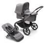 Bugaboo Fox 5 bassinet and seat stroller with graphite chassis, grey melange fabrics and grey melange sun canopy. - Thumbnail Slide 1 of 15