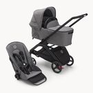 Bugaboo Dragonfly 2-in-1 pram black base, grey fabrics, grey sun canopy & grey bassinet