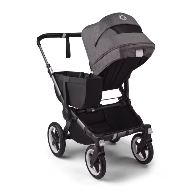 Bugaboo Donkey 5 Mono 2-in-1 stroller graphite base, midnight black fabrics, grey mélange sun canopy - Main Image Slide 4 of 12