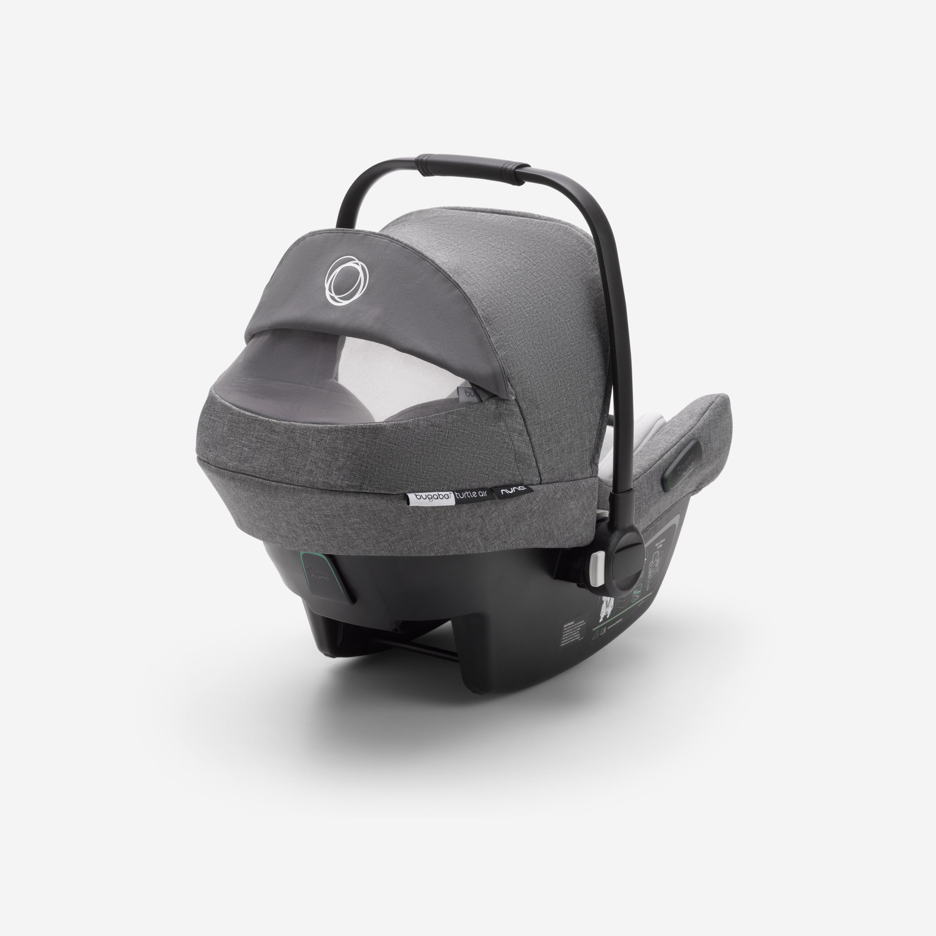 Bugaboo Fox 2 travel system grey melange (nr) sun canopy, grey melange fabrics, black base - Main Modal Image Slide 15 of 18