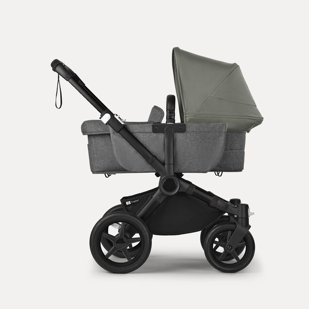 Bugaboo Donkey 5 Mono 2-in-1 stroller black base, grey mélange fabrics, forest green sun canopy - Main Image Slide 3 of 12