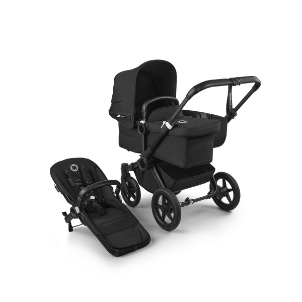 Bugaboo Donkey 5 Mono 2-in-1 stroller black base, midnight black fabrics, midnight black sun canopy