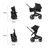 Bugaboo Fox 5 bassinet and seat stroller graphite base, grey melange fabrics, grey melange sun canopy - Thumbnail Slide 4 of 9