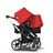 Bugaboo Donkey 3 Duo seat and bassinet stroller red sun canopy, black fabrics, aluminium base - Thumbnail Slide 4 van 5