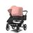 Bugaboo Donkey 5 Duo double stroller graphite base, midnight black fabrics, morning pink sun canopy - Thumbnail Slide 2 of 9