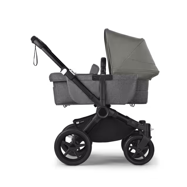 Bugaboo Donkey 5 Mono 2-in-1 stroller black base, grey mélange fabrics, forest green sun canopy - Main Image Slide 3 of 11
