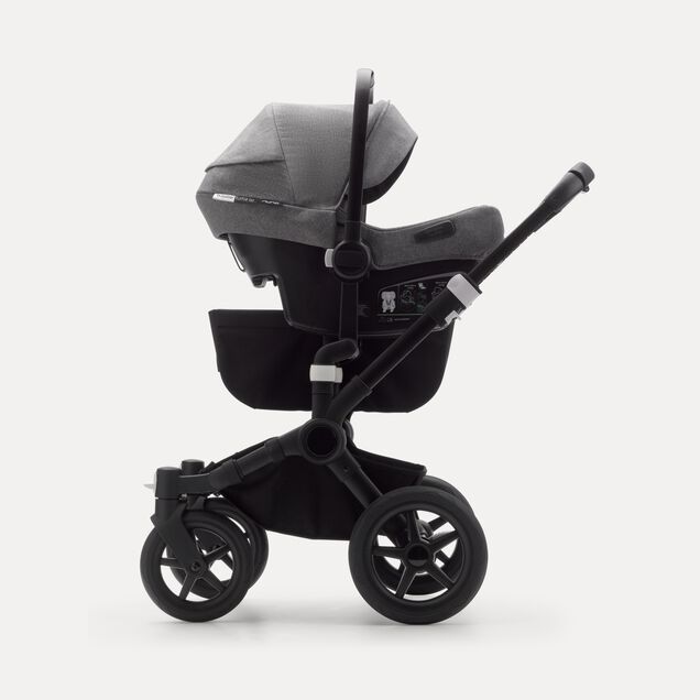 Bugaboo Donkey 3 Mono travel system grey melange sun canopy, grey melange fabrics, black base - Main Image Slide 2 of 19