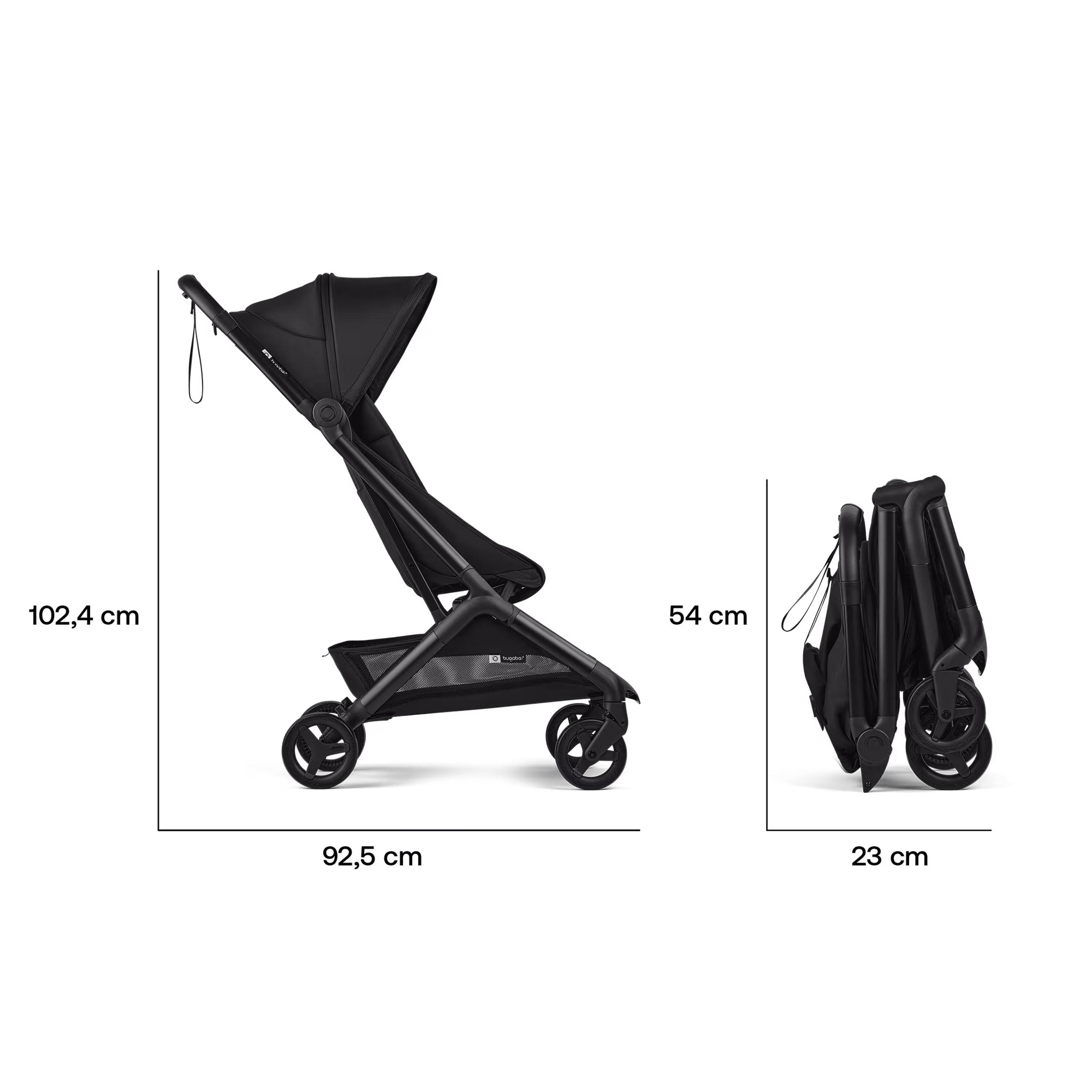 Bugaboo Butterfly 2 Plus travel pram black base, heritage black fabrics, heritage black sun canopy - Main Modal Image Slide 7 of 12