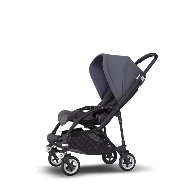 Bugaboo Bee 5 seat stroller steel blue sun canopy, grey melange fabrics, black base - Main Image Slide 2 of 6