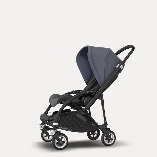 Bugaboo Bee 5 seat stroller steel blue sun canopy, grey melange fabrics, black base - Main Image Slide 2 of 6