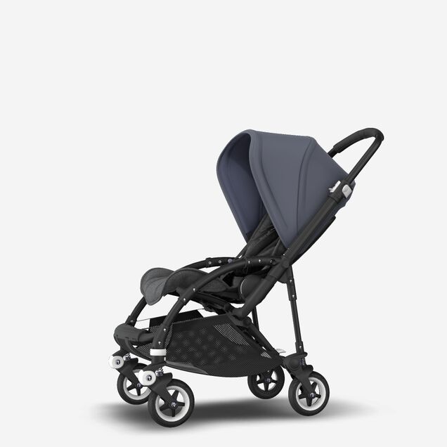 Bugaboo Bee 5 seat stroller steel blue sun canopy, grey melange fabrics, black base - Main Image Slide 2 of 6