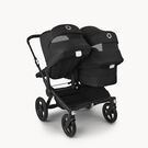 Bugaboo Donkey 5 Duo double stroller black base, midnight black fabrics, midnight black sun canopy