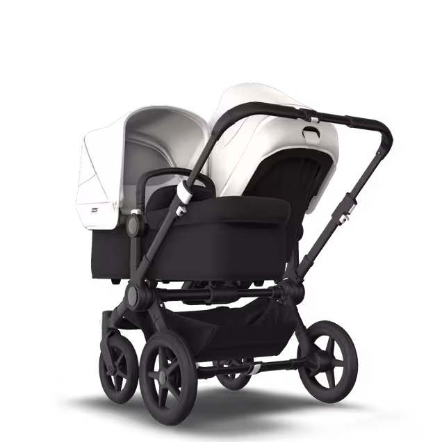 Bugaboo Donkey 3 Duo fresh white sun canopy, black seat, black chassis - Main Image Slide 1 of 6