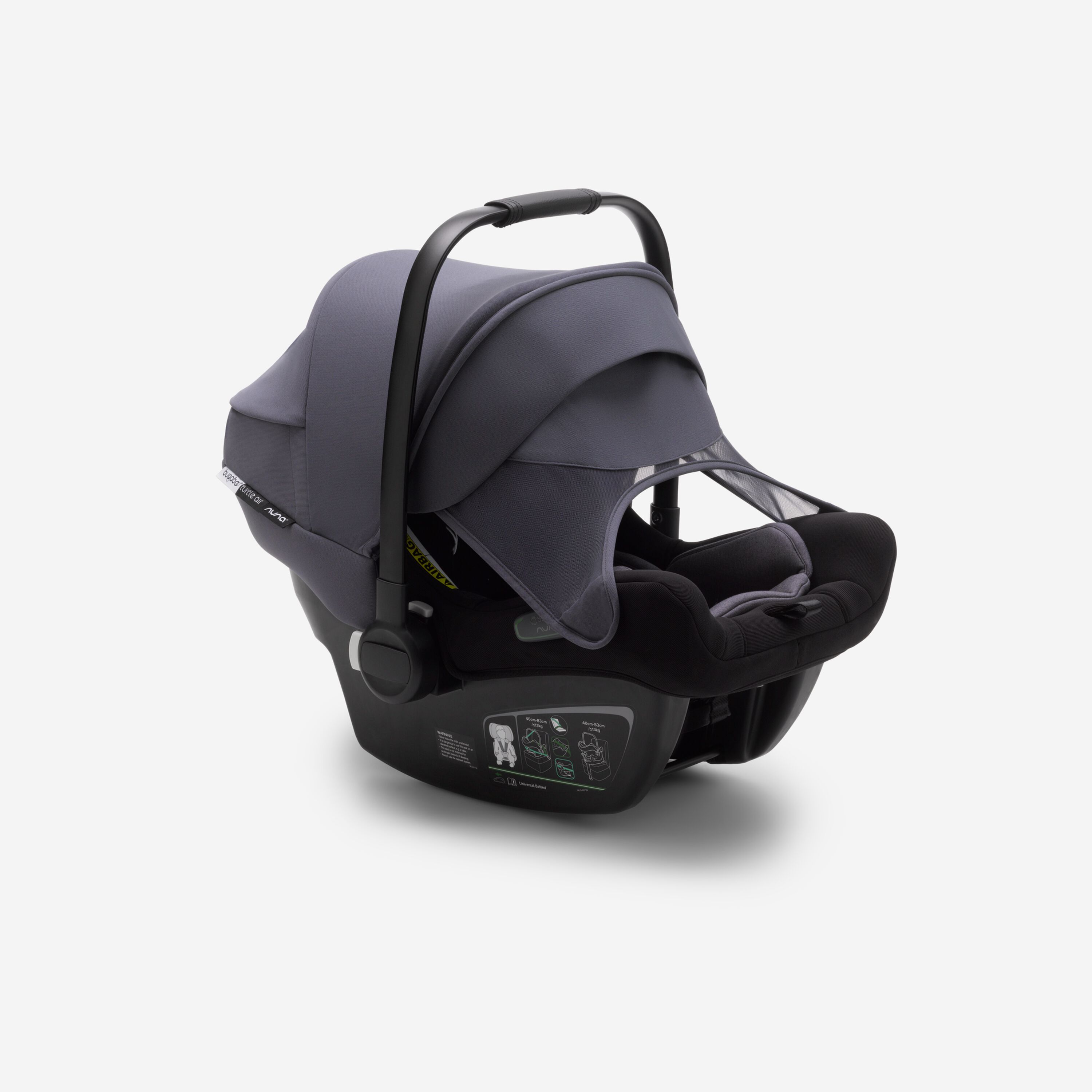 Bugaboo Bee 5 travel system steel blue sun canopy, steel blue fabrics, black base - Main Modal Image Slide 13 of 16