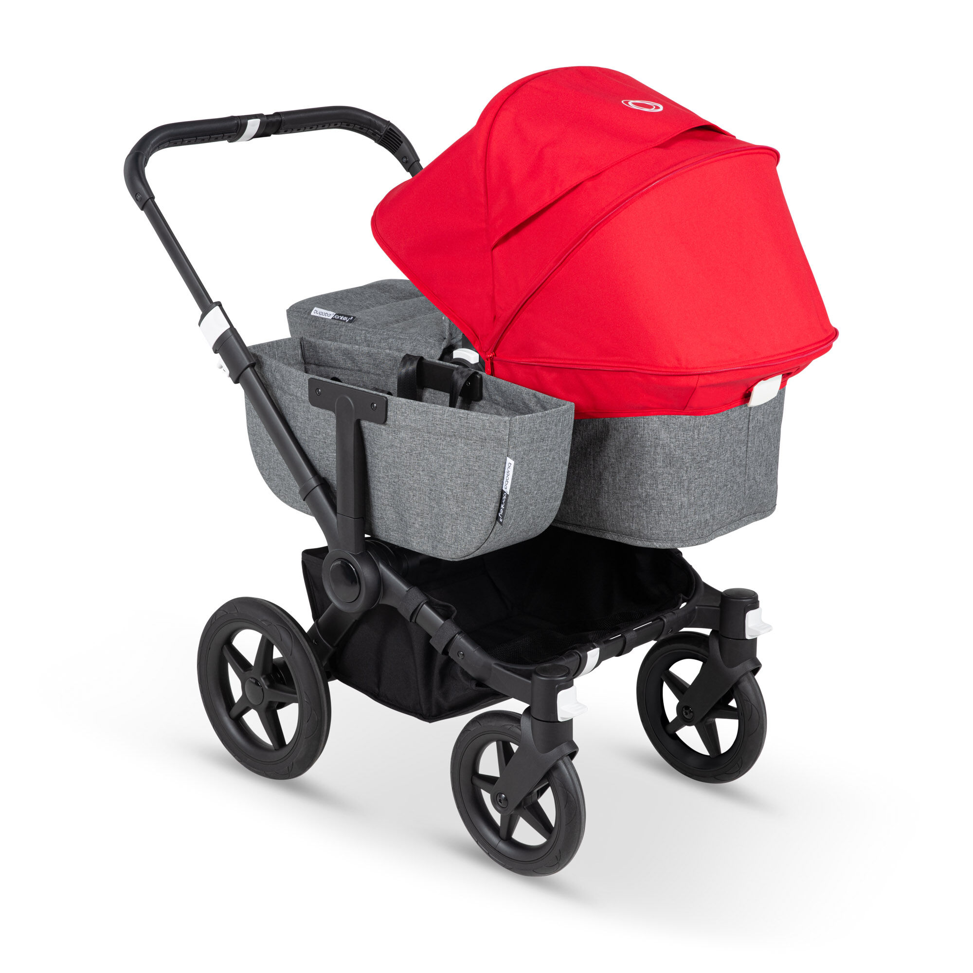 Machine Washable Bugaboo Donkey2 Sun Canopy Red Mélange Extendable Sun Shade for Full Weather Protection 