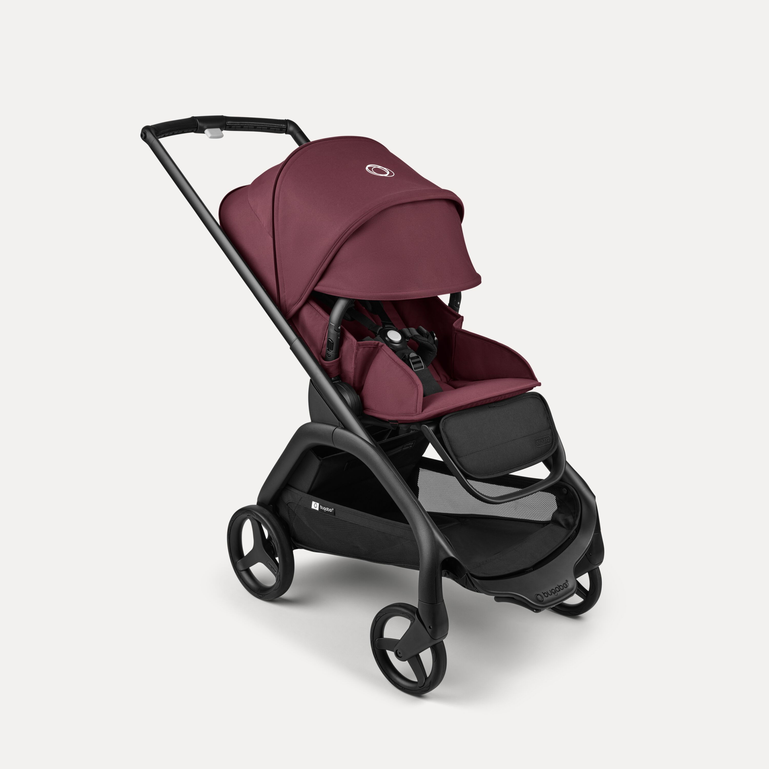 Bugaboo Dragonfly seat pushchair black base, dark cherry red fabrics, dark cherry red sun canopy - Main Modal Image Slide 3 of 16