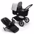 Bugaboo Fox 3 bassinet and seat stroller black base, midnight black fabrics, misty white sun canopy - Thumbnail Slide 1 of 9