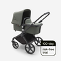 Bugaboo Fox Cub bassinet and seat stroller black base, forest green fabrics, forest green sun canopy - Thumbnail Slide 2 of 13