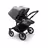 Bugaboo Donkey 5 twin stroller black base, grey mélange fabrics, grey mélange sun canopy - Thumbnail Slide 2 of 10