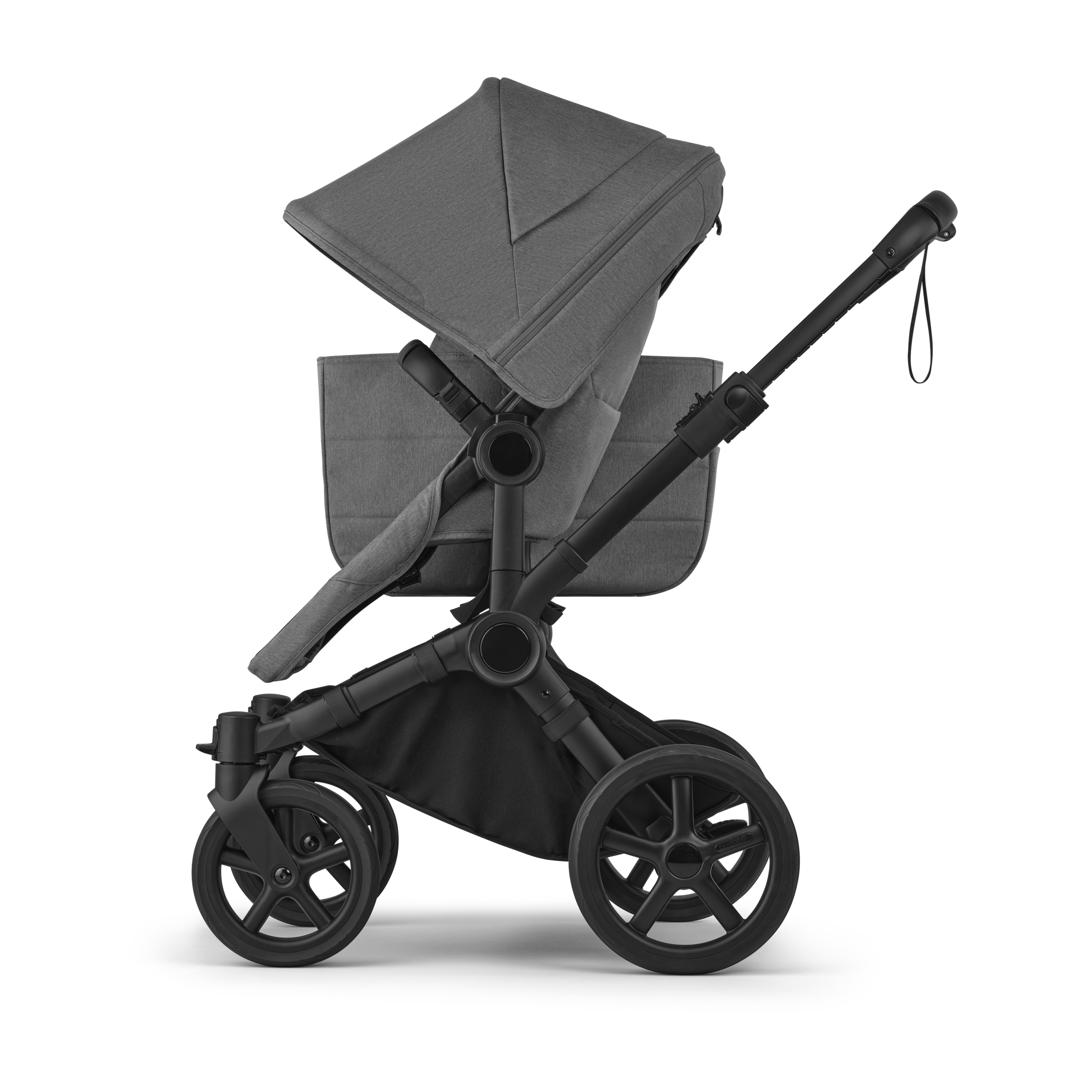 Bugaboo Donkey 6 2-in-1  stroller black base, moon grey fabrics, moon grey sun canopy - Thumbnail Slide 4 of 10