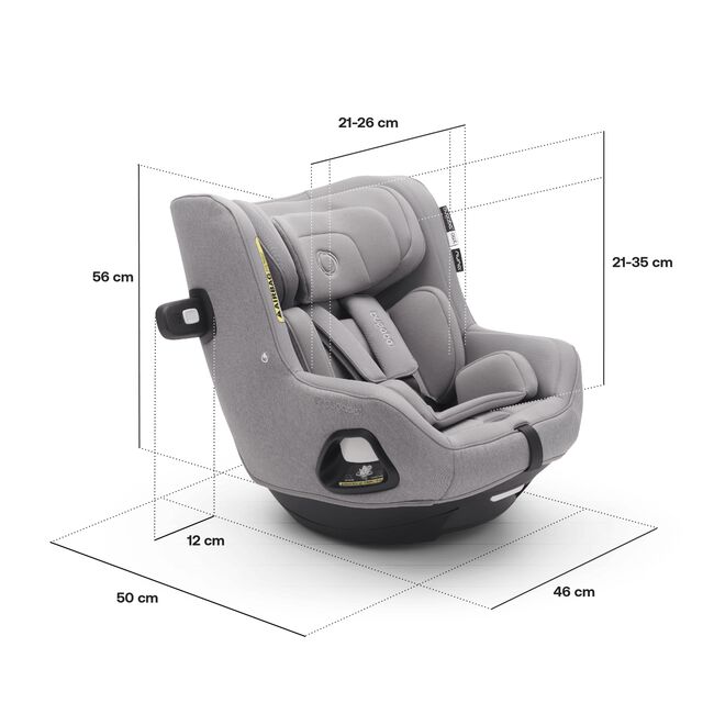 Bugaboo Owl by Nuna with measurements: Length: 50 cm, width: 46 cm, height: 56 cm, inner seat width: 21-26 cm, inner seat height: 21-35 cm, protection pod: 12 cm. - Main Image Slide 6 of 17